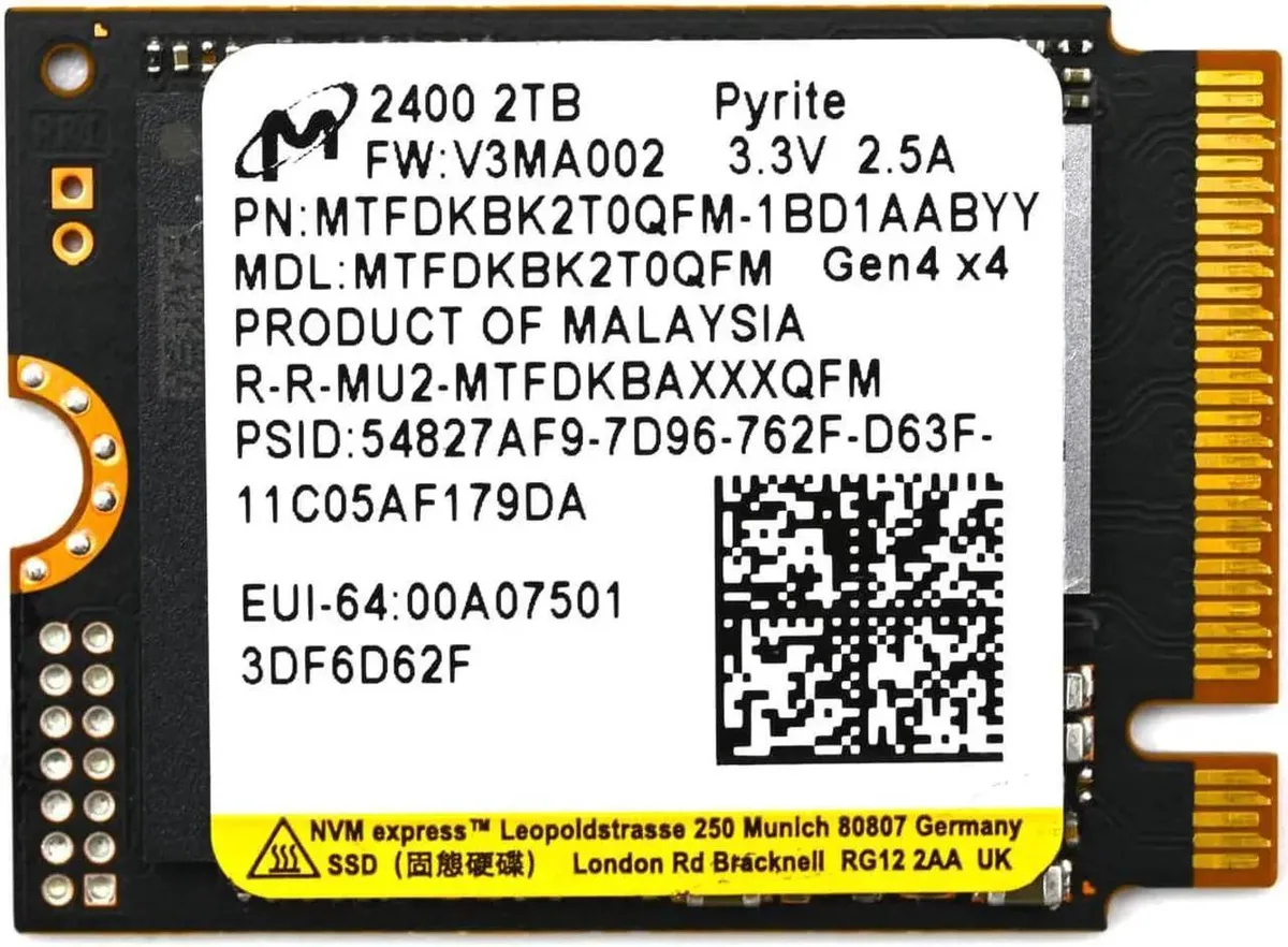 Micron Technology, Inc. Micron 2400 2TB M.2 2230 NVMe internal SSD — product photo