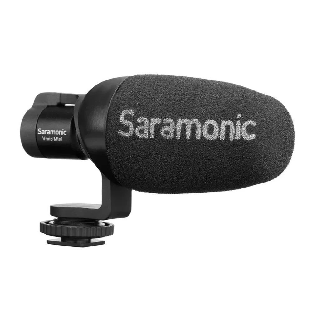 Ultra-compact metal shotgun microphone with integrated shock mount and camera shoe mount