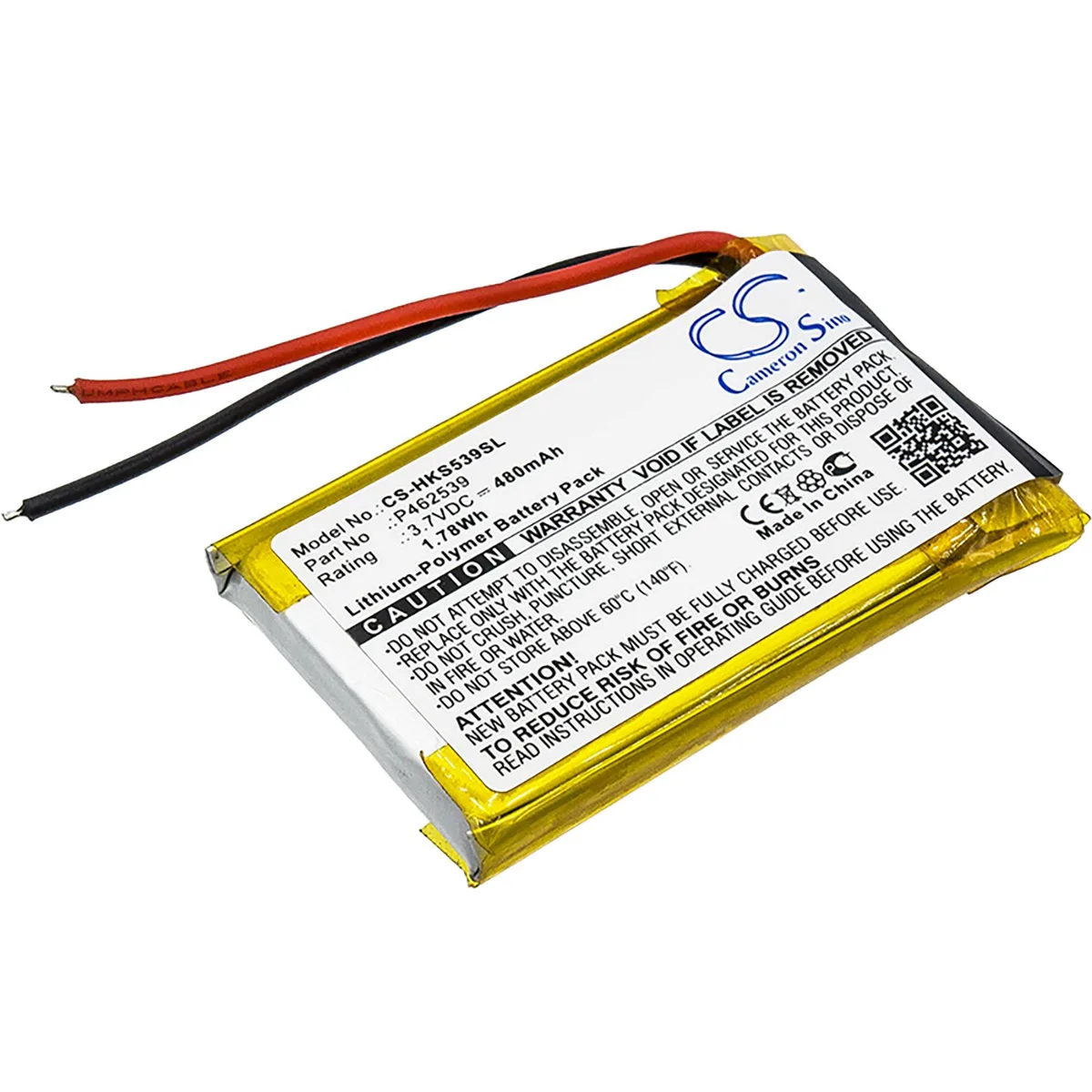 Cameron &amp; Co Cameron &amp; Co DS-CS-HKS539SL 3.7v 480mAh Li-Polymer battery — product photo