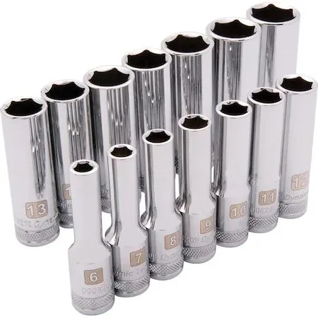 Dynamic Dynamic D010005 3/8" Drive 14-Piece Deep Metric Socket Set 6-19mm — product photo
