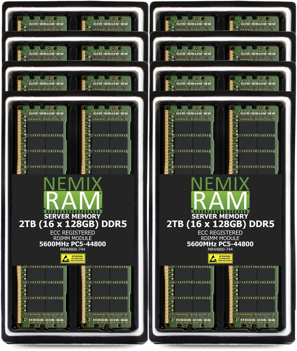 NEMIX RAM NEMIX RAM DDR5 2TB (16x128GB) 5600MHz CL46 4Rx4 1.1V 288-Pin ECC RDIMM Kit for Dell PowerEdge XE9680L — product photo
