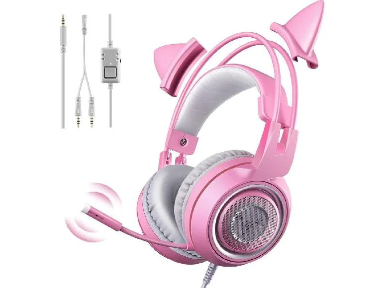 Corn Electronics Corn Electronics G951s Pink Wired Gaming Headset 40mm 3.5mm 360° Mic — product photo