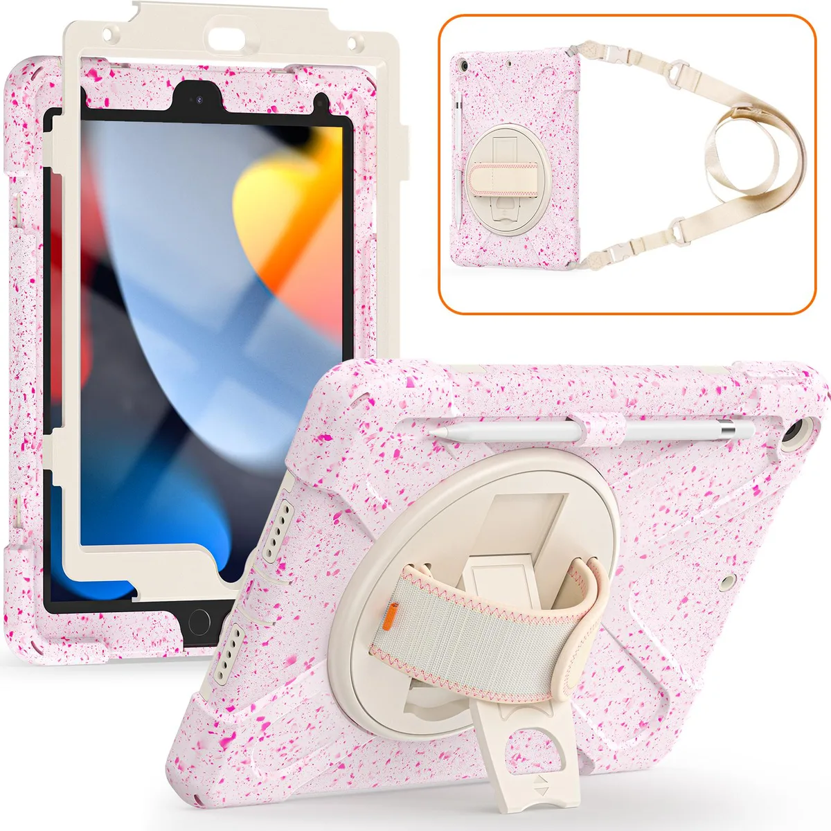BONAEVER BONAEVER A2602 10.2 inch iPad rugged case Pink/Gray — product photo