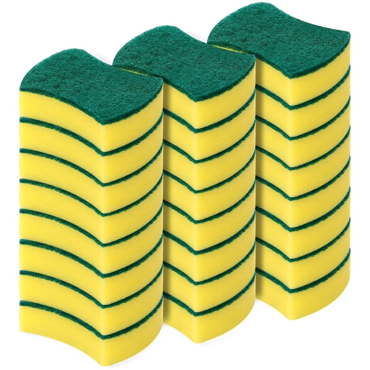 Pack of 24 white microfiber cleaning sponges in rectangular box