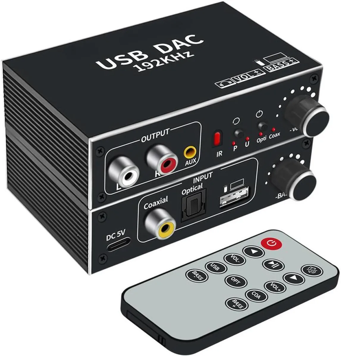 Vszerda Vszerda 192KHz DAC Optical Coaxial USB to RCA 3.5mm Audio Converter — product photo