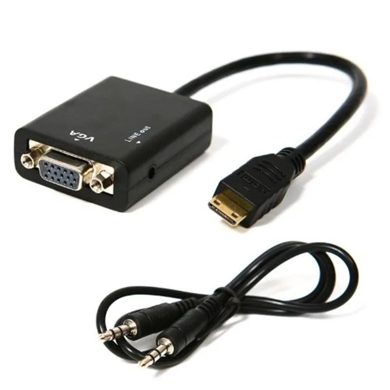 KIKI Electronic KIKI Electronic HDMI to VGA Audio Converter 1080P 24cm 3.5mm Cable — product photo