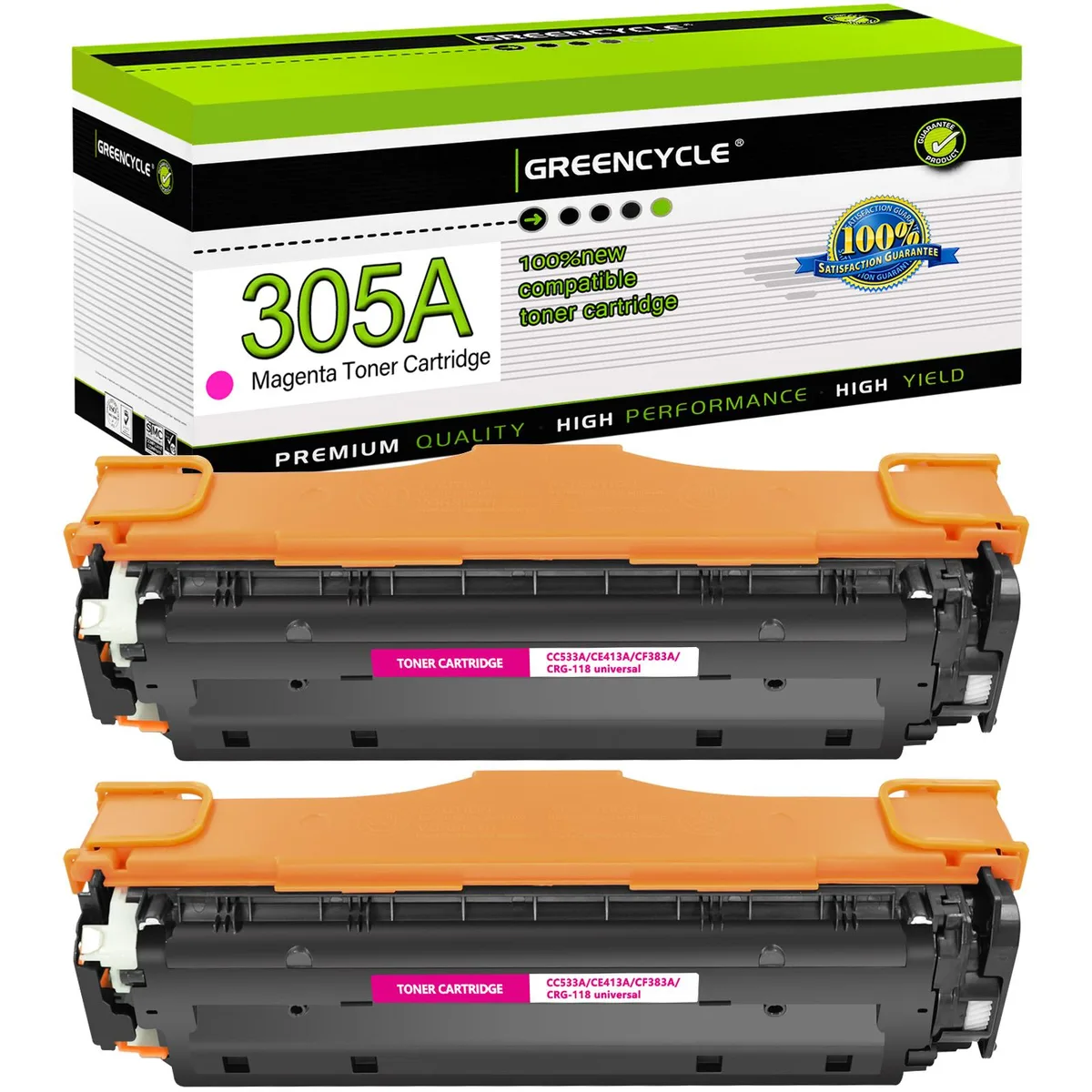 GREENCYCLE GREENCYCLE 305A Magenta Toner Cartridge 2 Pack CE413A — product photo