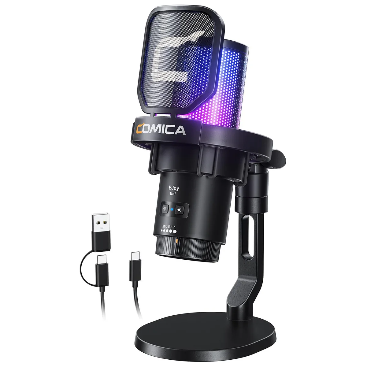 COMICA Ejoy Uni USB Microphone 48kHz 24-bit RGB — product photo