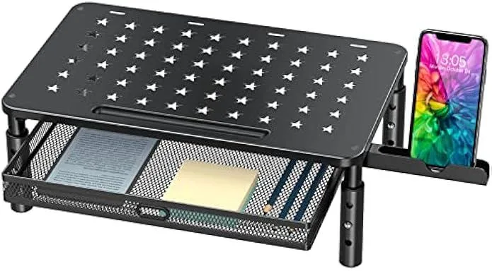TAURKENAM TAURKENAM Monitor Stand Riser with Metal Mesh Drawer, Height Adjustable office equipment — product photo