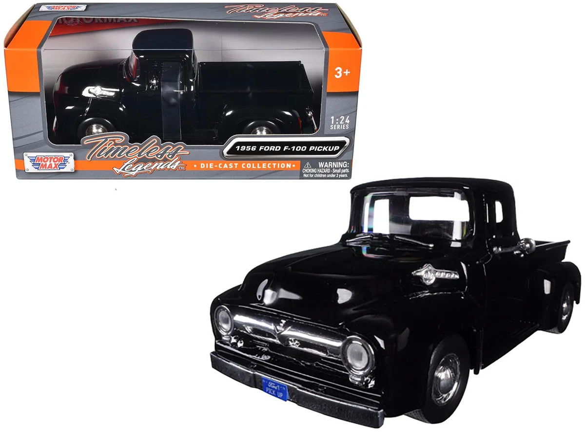 MOTORMAX MOTORMAX 1956 Ford F-100 Pickup Truck Black 1/24 hobby collectible — product photo