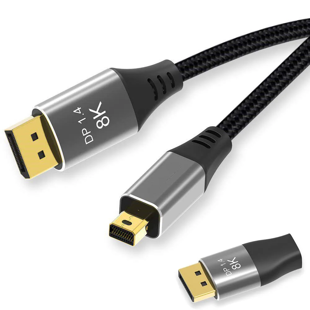 Jansicotek Jansicotek TJ-A091 Mini DisplayPort to DisplayPort cable 6.6 ft 8K 60 Hz 4K 144 Hz — product photo
