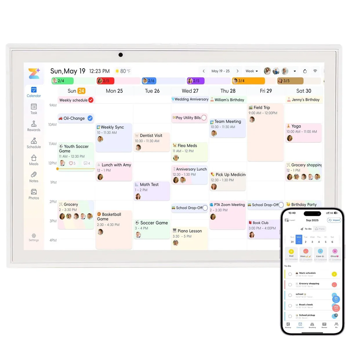  Advantus 10.1" Digital Calendar White — product photo
