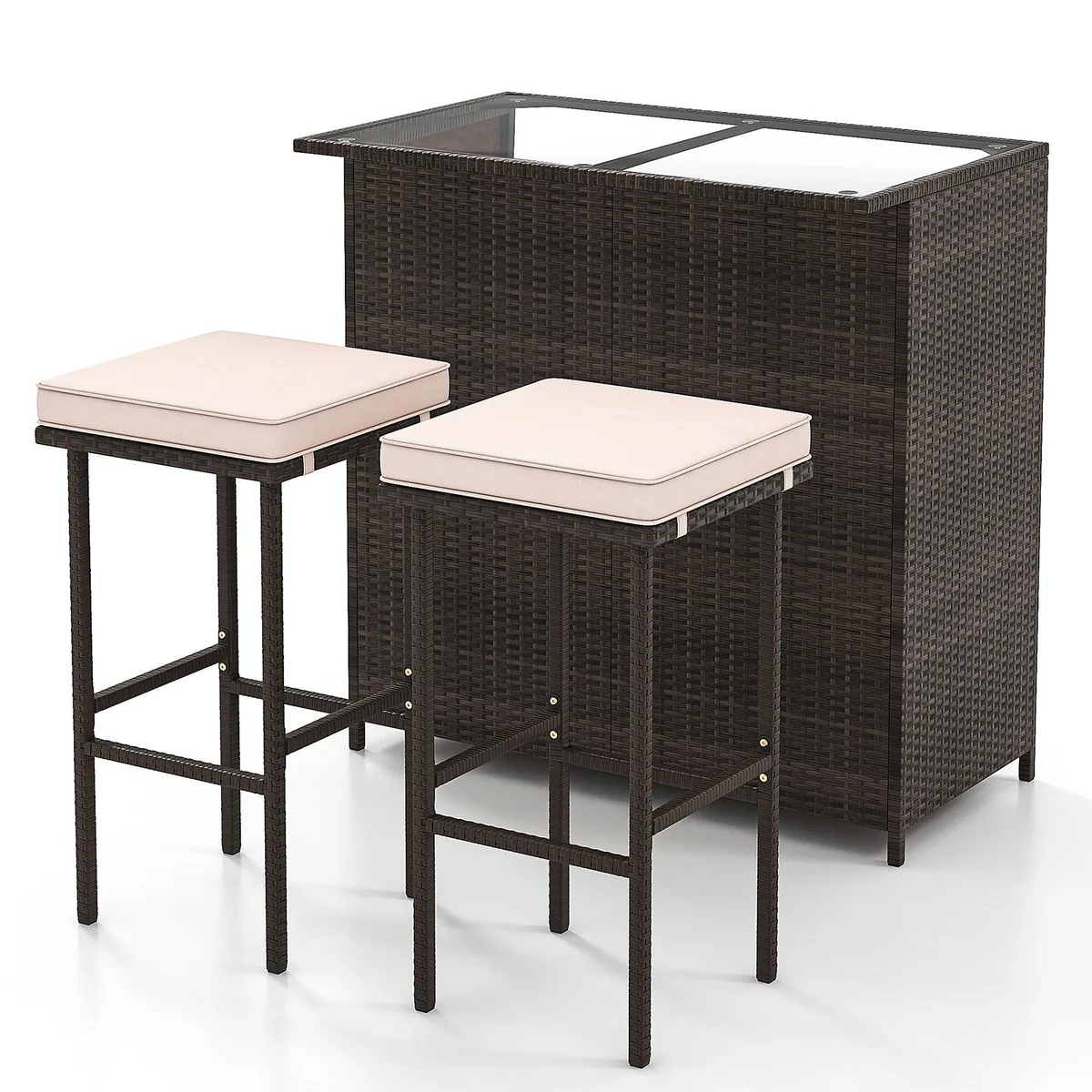 SlickBlue SlickBlue 3-Piece Patio Bar Set Brown 38.5 x 23 Tabletop — product photo