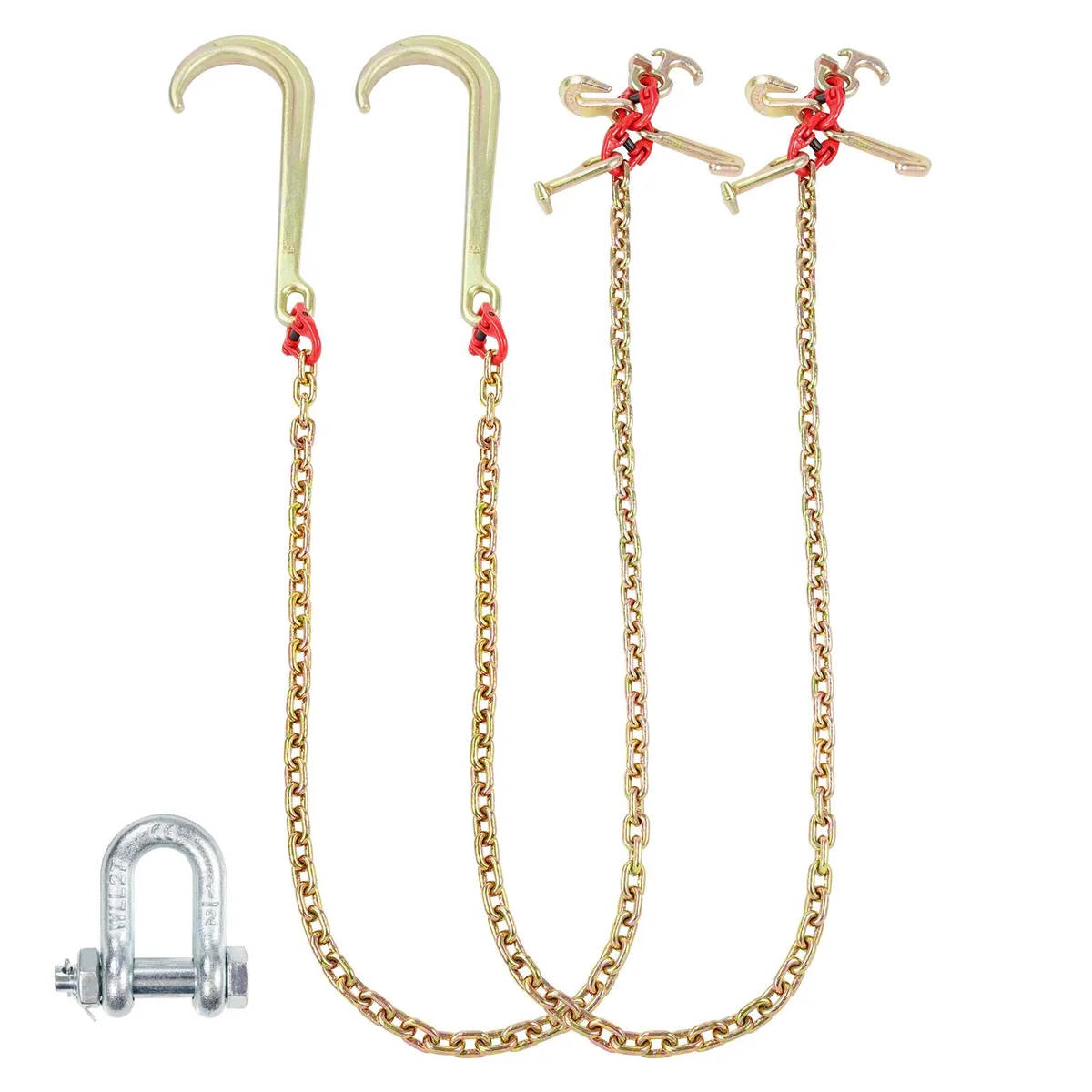 VEVOR VEVOR 5/16" x 6' G80 J Hook Tow Chain 2PCS 5400 lbs — product photo