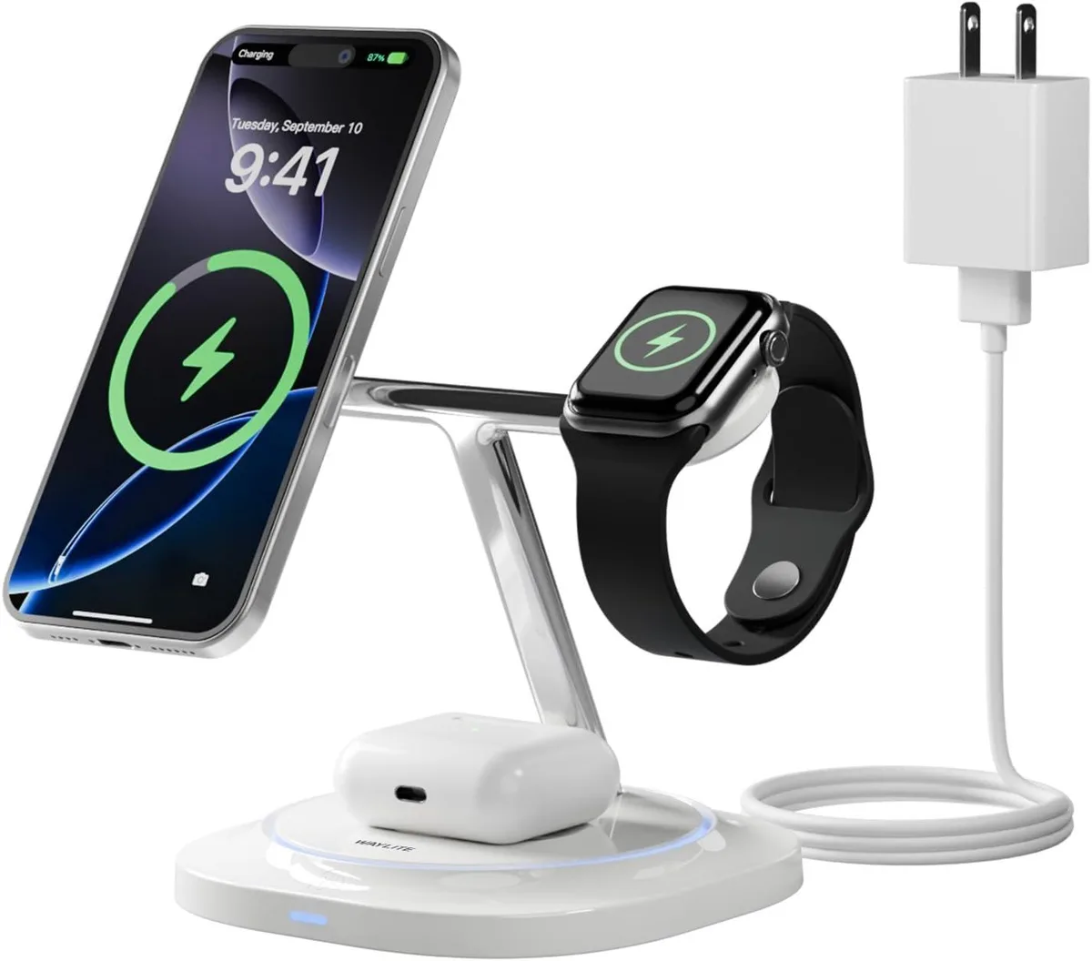 Luisport Luisport 3 in 1 Magnetic Wireless Charger White — product photo