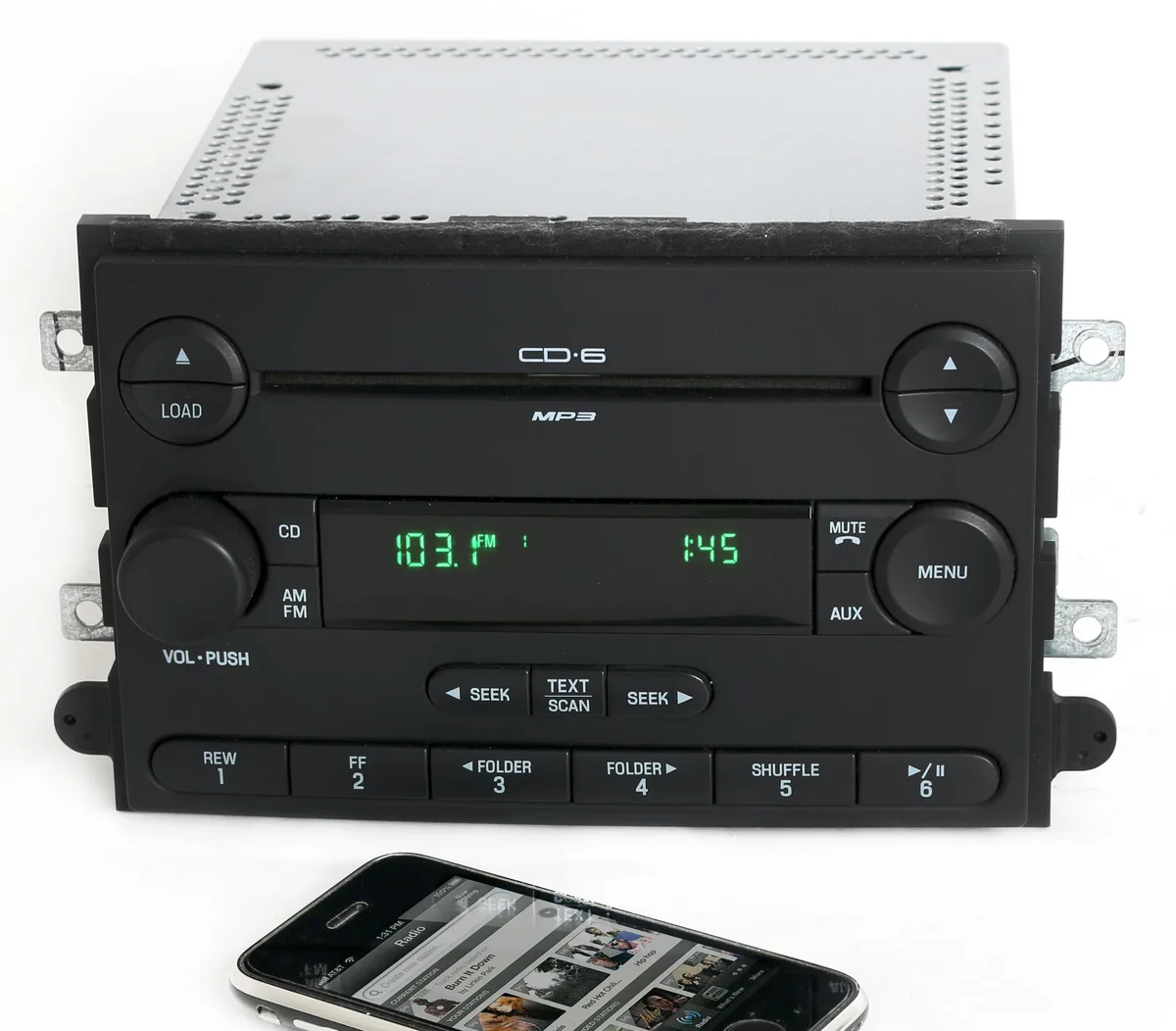 1 Factory Radio 1 Factory Radio 7E5T-18C815-AE Ford Fusion Milan 2007 AM FM 6 Disc CD Bluetooth receiver — product photo