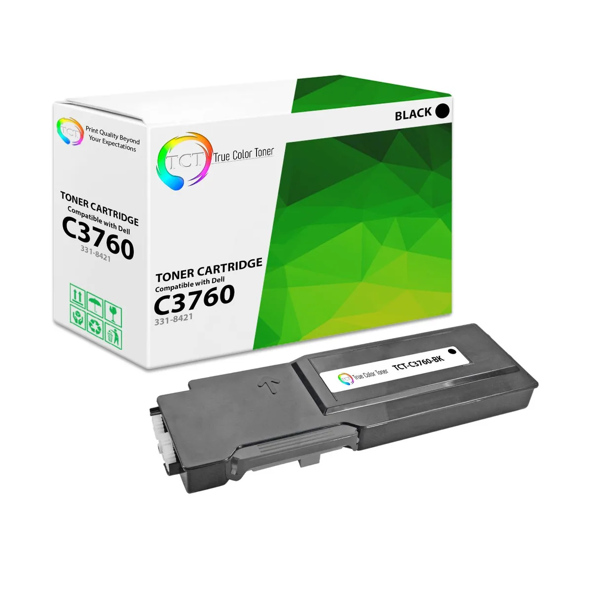 True Color Toner True Color Toner 3760 Black Toner Cartridge High Yield 11000 Pages Replaces 331-8421 8425 8429 — product photo