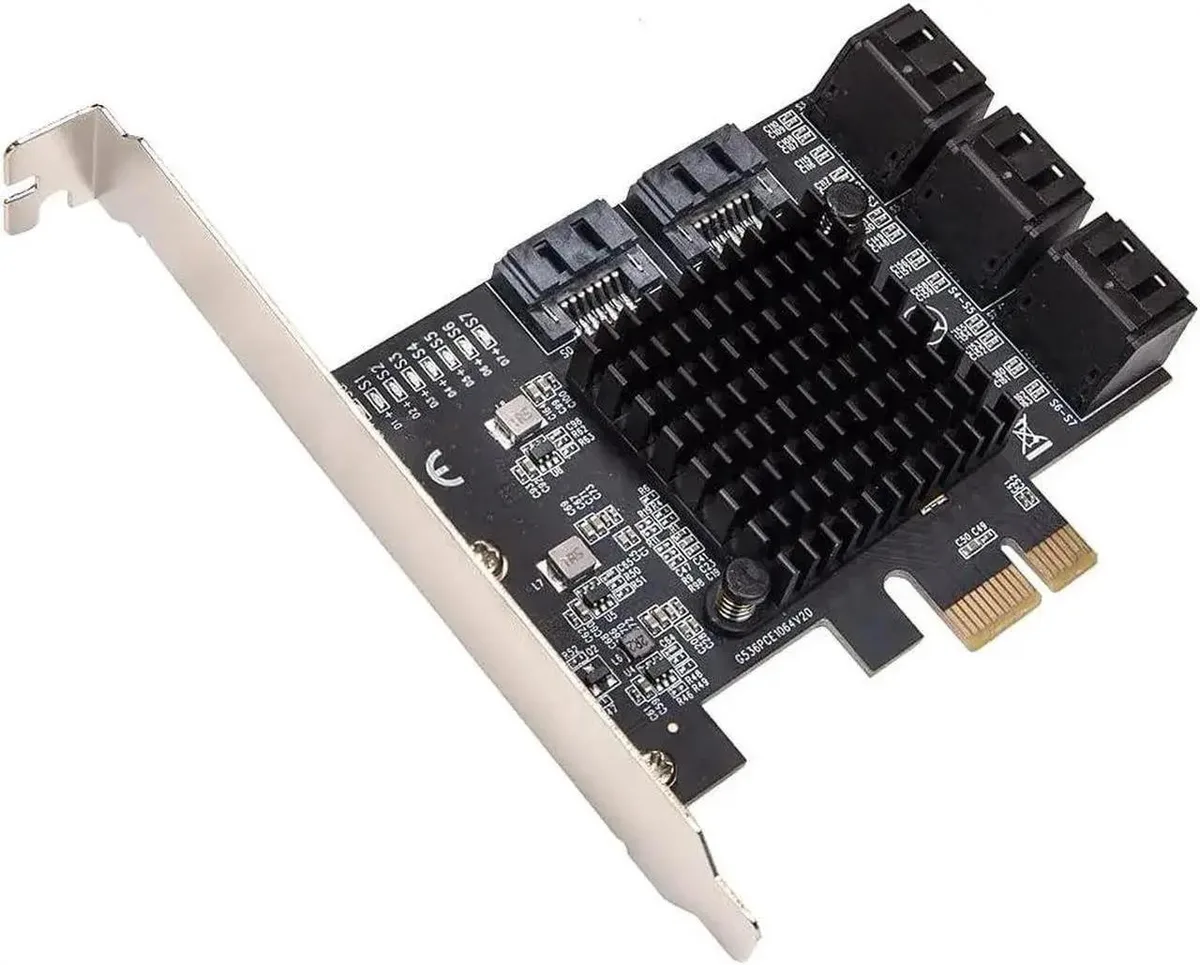 Vszerda Vszerda 8 Port SATA III PCIe 3.0 x1 Expansion Card ASM1064 Low Profile Bracket SI-PEX40165 — product photo