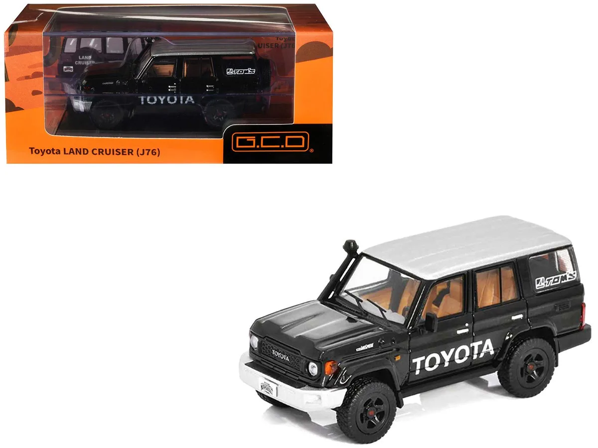 GCD GCD Toyota Land Cruiser J76 Black Silver Metallic Top 1/64 Diecast Hobby Collectible — product photo