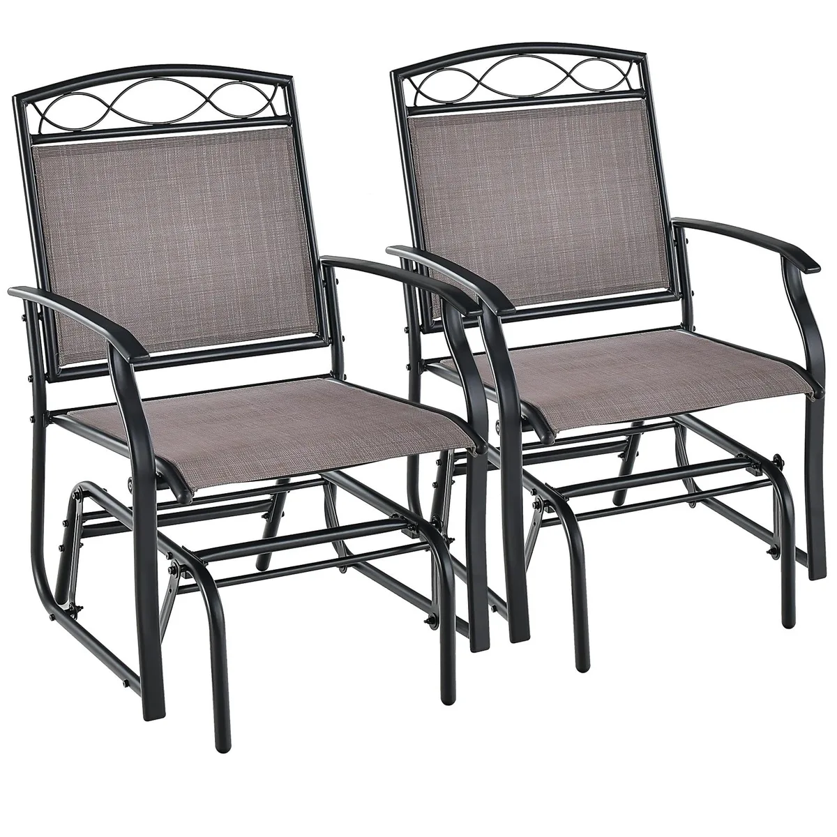 SlickBlue SlickBlue Set of 2 Outdoor Metal Glider Armchairs — product photo