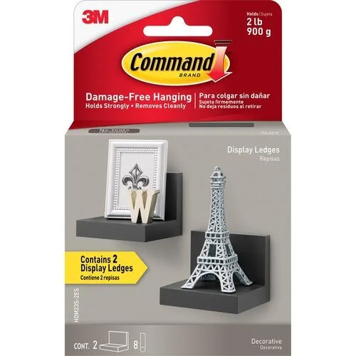 3M 3M HOM23S2ES Command Display Ledges Slate 2 Pack covering — product photo