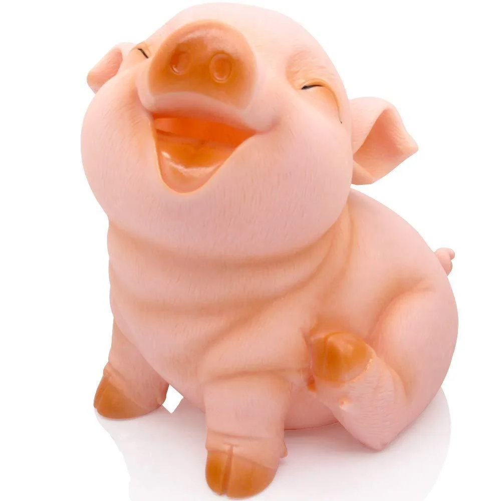 H&W Squint Piggy Bank Wood 1.6in Slot 1000 Coins — product photo