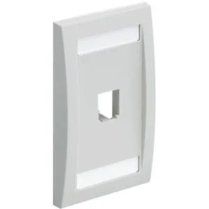 White plastic single-gang faceplate with one socket opening