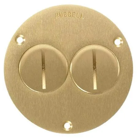 Hubbell Incorporated Hubbell Incorporated S3725 Floor Box Cover 2 Gang Brass — product photo