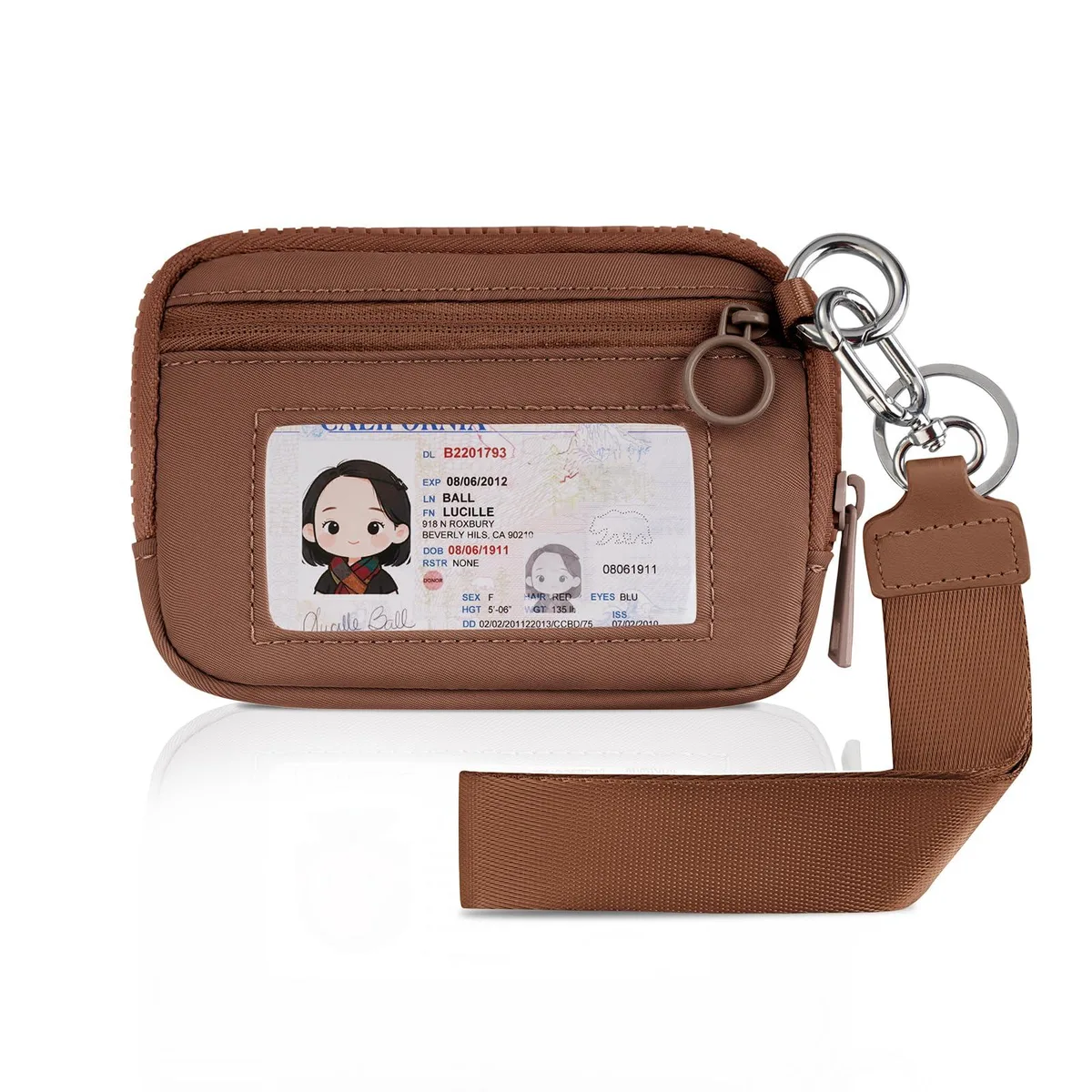  VUTUXA Iris KeyChain Wristlet Wallet For Women Zip Card Case With ID Window — product photo