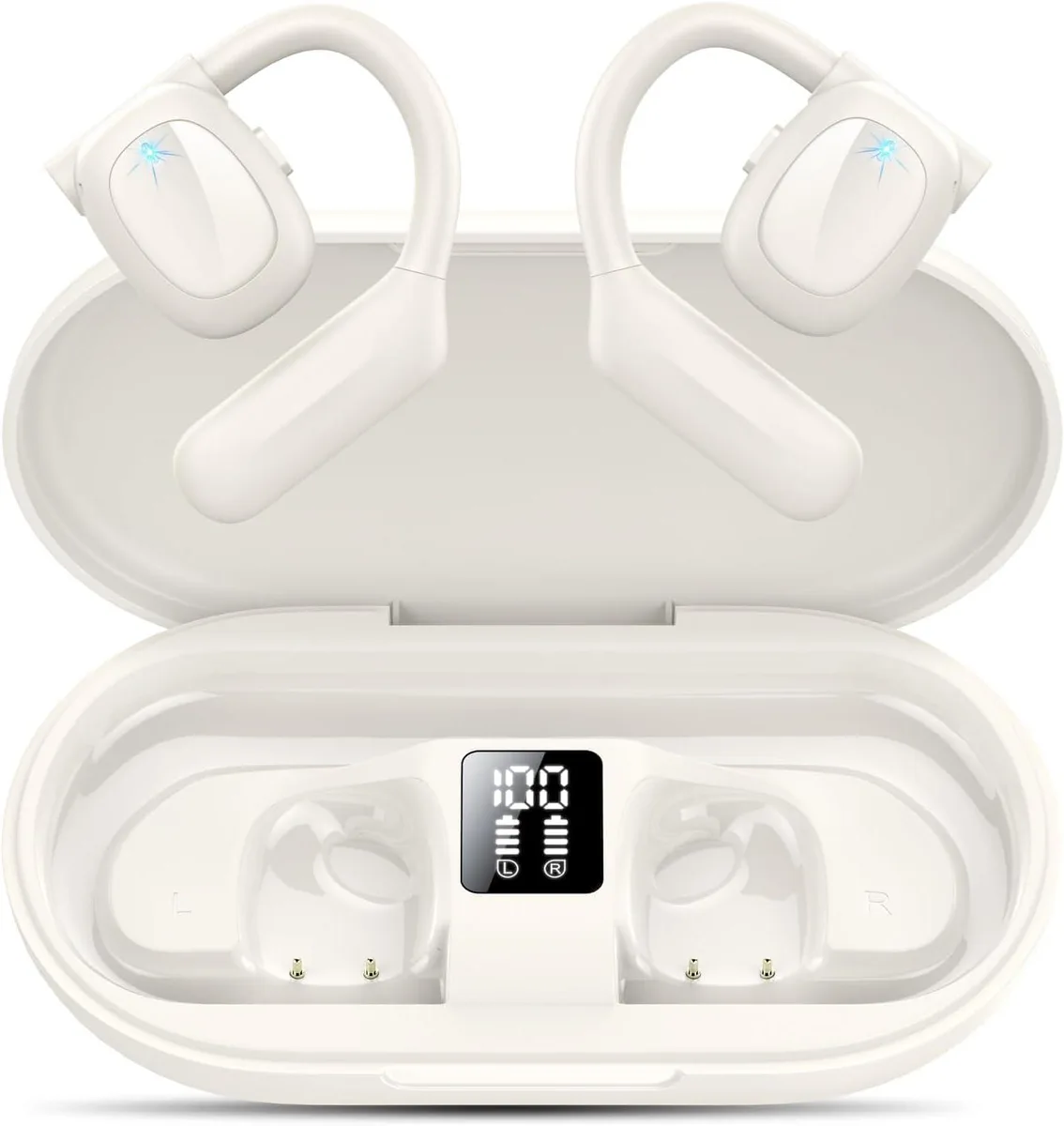 MAONO MAONO Open Ear Bluetooth 5.3 Earbuds 75H Pearl White — product photo