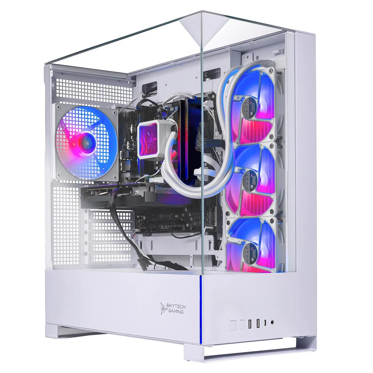 Skytech Skytech Archangel 5 Gaming PC Ryzen 7 7700X RTX 5070 24GB DDR5 1TB NVMe 360mm AIO White — product photo