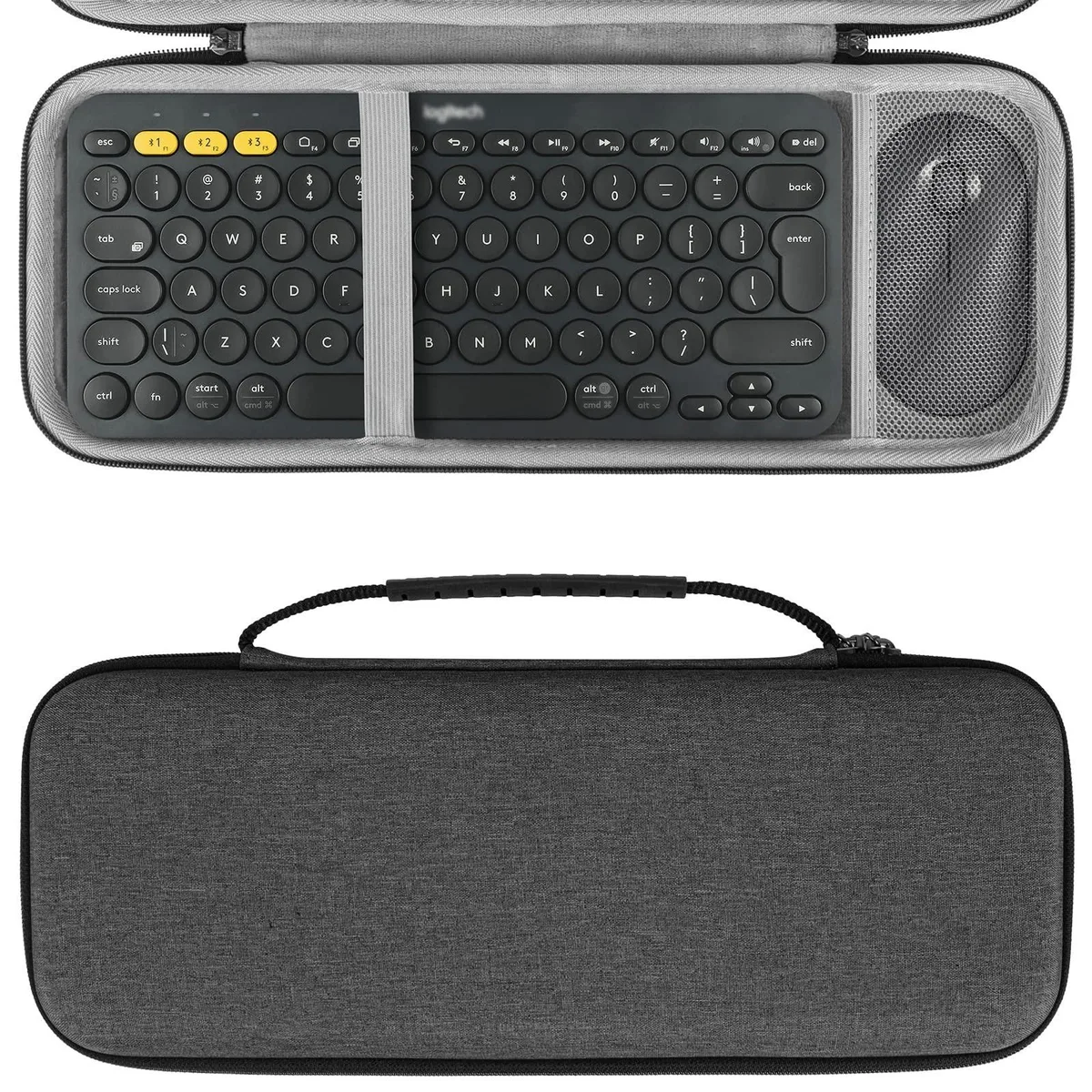 Geekria Geekria Hard Travel Carrying Case for Logitech K380/K380s + M355/M350s (Dark Gray) — product photo