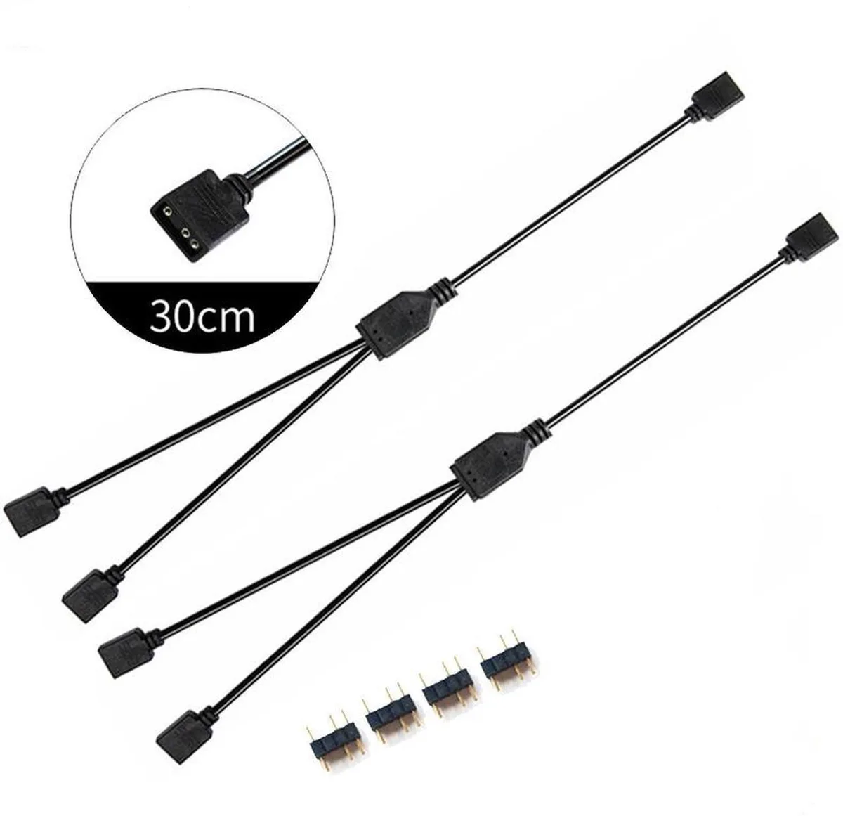 Vszerda Vszerda 2-Pack 5V 3-Pin RGB 2-Way Splitter Cable 1ft motherboard accessory — product photo