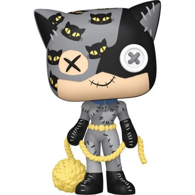 Funko Pop vinyl Patchwork Catwoman figure, multicolour patchwork design, 3.9 inches tall