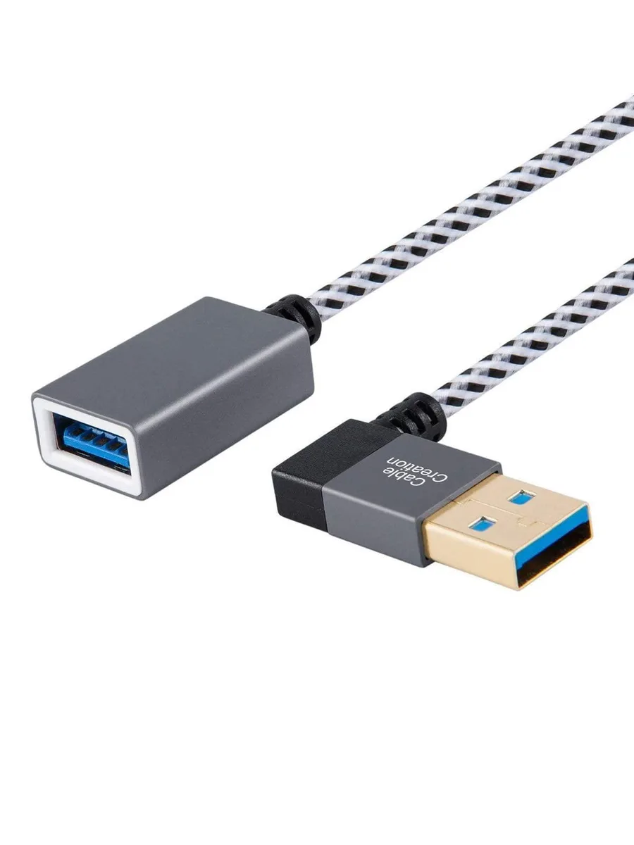 No Sew No Sew USB 3.0 Right Angle Extension Cable 0.3 m Grey — product photo