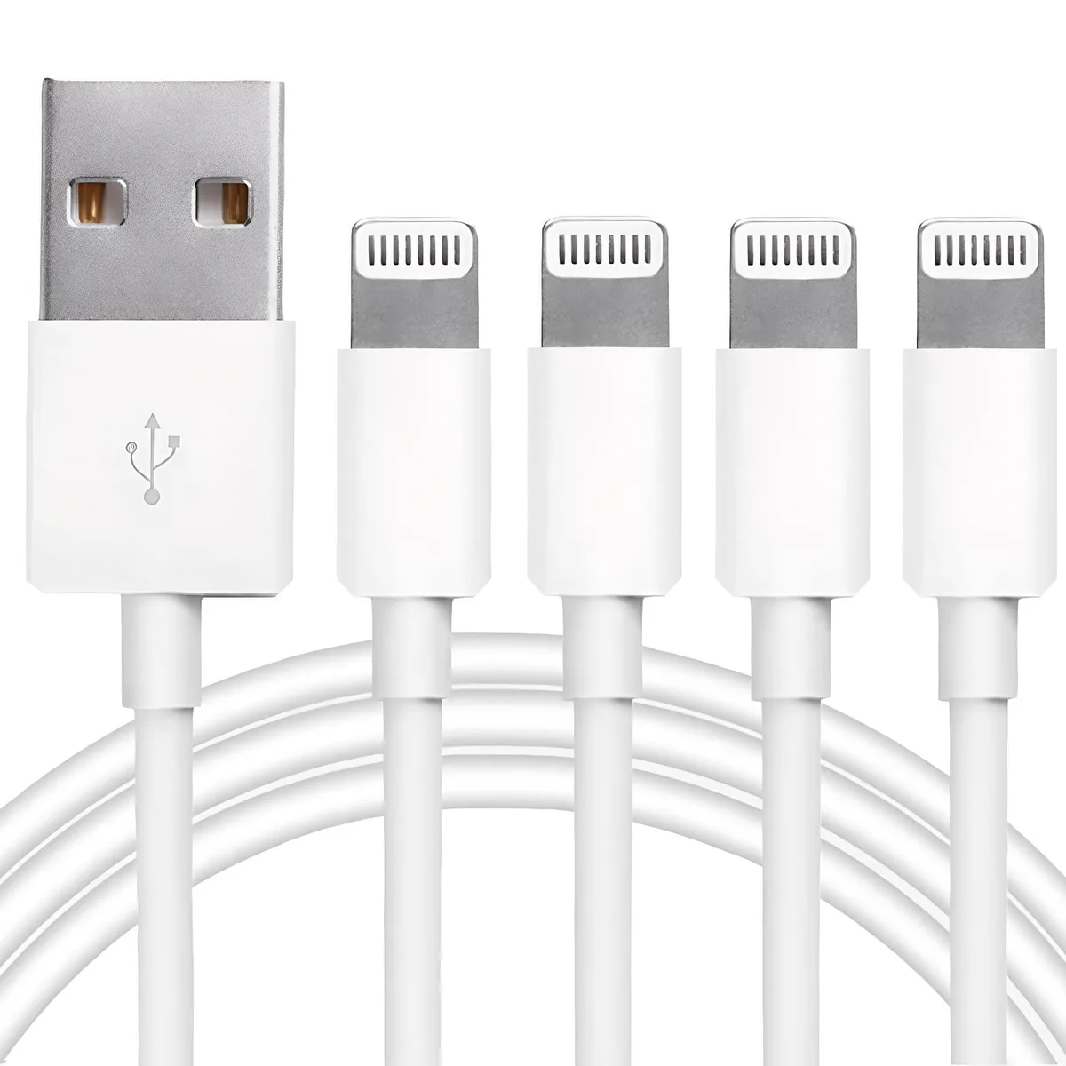  MAILESI MLS003 Lightning Cable 4-Pack White 3.3ft — product photo