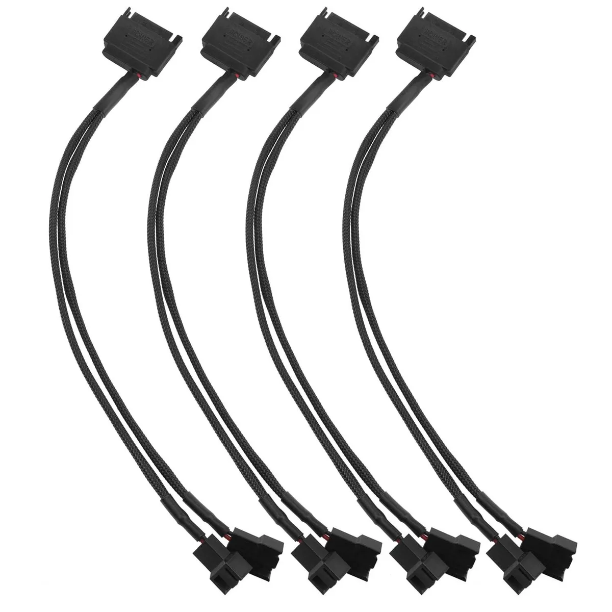Cable Matters SATA to 2×3/4-pin PWM fan power splitter cord 4pcs — product photo