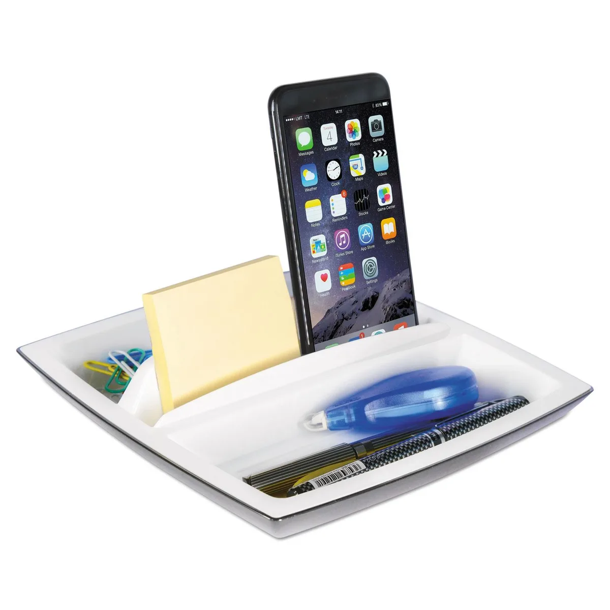 Kantek Kantek Desk Organiser with Tablet Phone Holder Brown 360 Rotation — product photo
