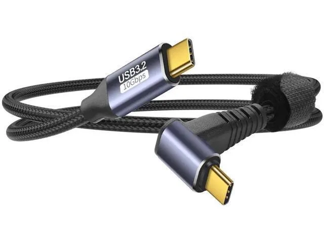 Manw Manw 90° USB-C to USB-C Cable .5m 10Gbps 4K@60Hz 100W PD — product photo