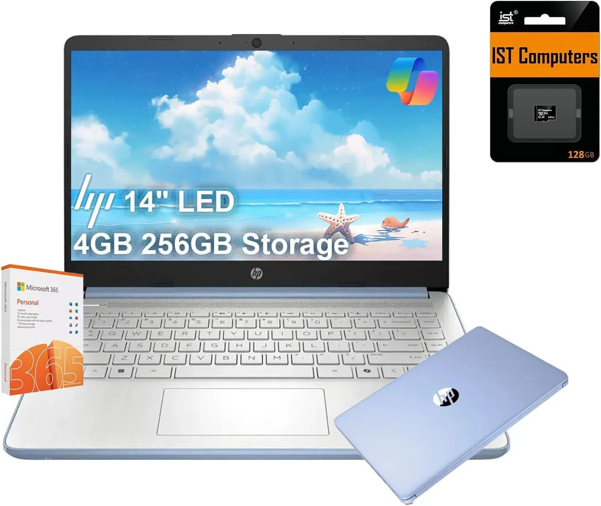 HP HP 14 business laptop N150 4GB 256GB 14" HD Blue — product photo