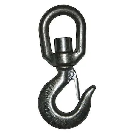 Metal lifting hook with safety latch, 2 ton capacity