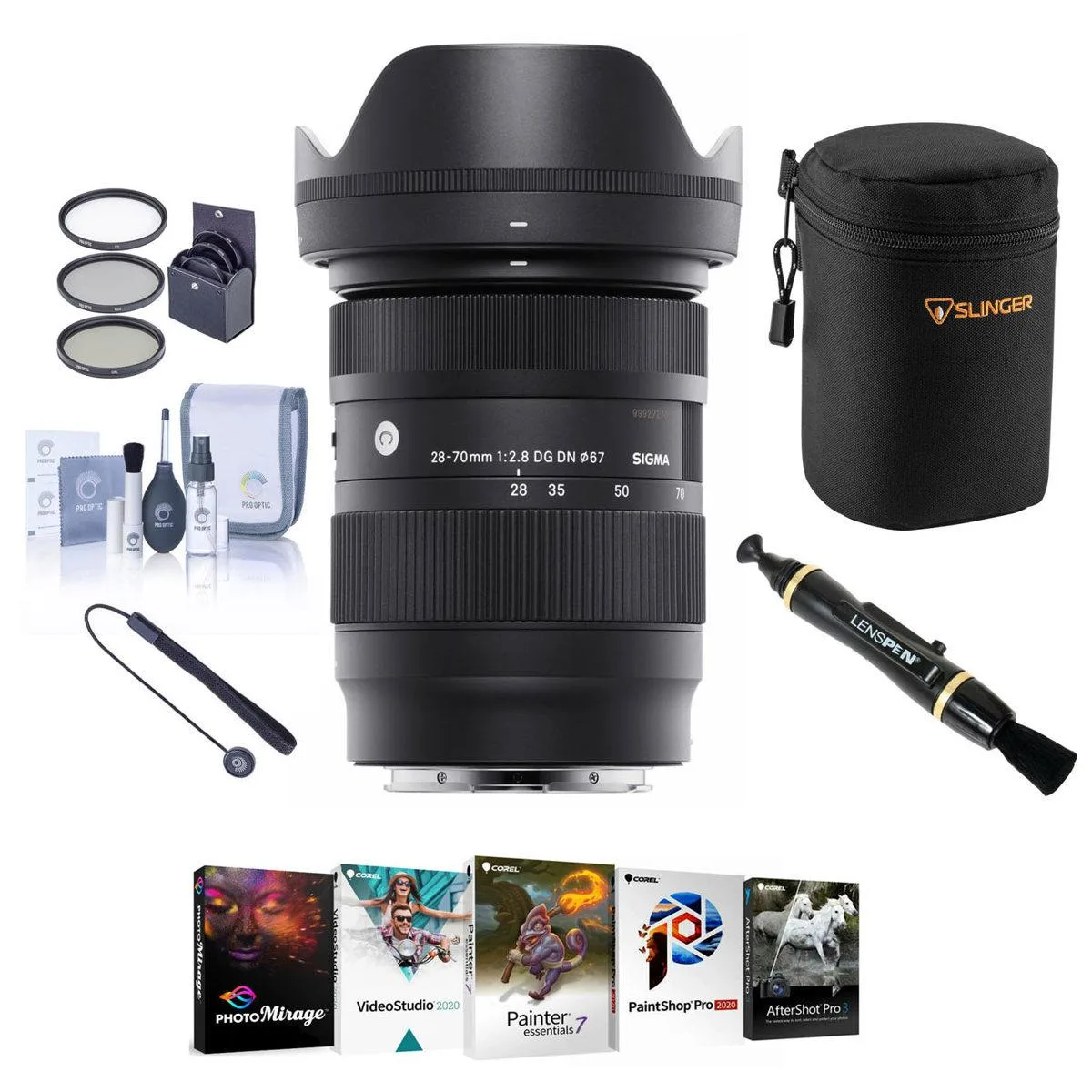 SIGMA SIGMA 28-70mm f/2.8 DG DN Contemporary Lens for L Mount, Bundle — product photo