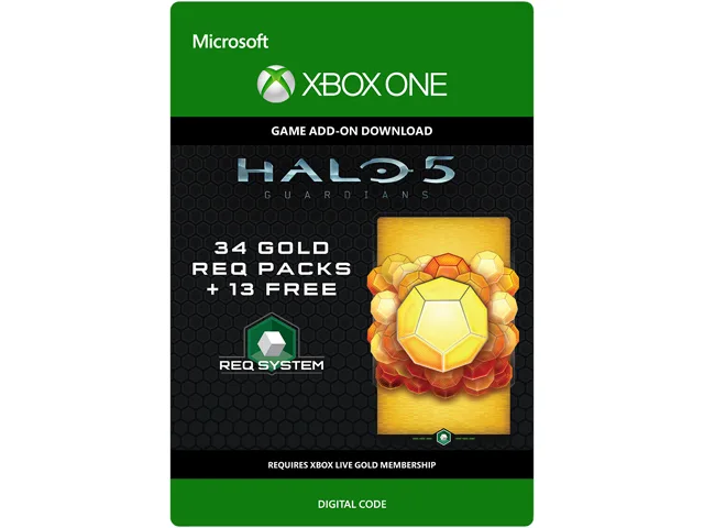 Microsoft Microsoft 7LM-00006 Halo 5 Guardians 34 Gold REQ Packs + 13 Free downloadable game — product photo