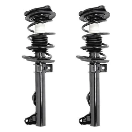 Pair of silver front strut assemblies with springs and top mounts