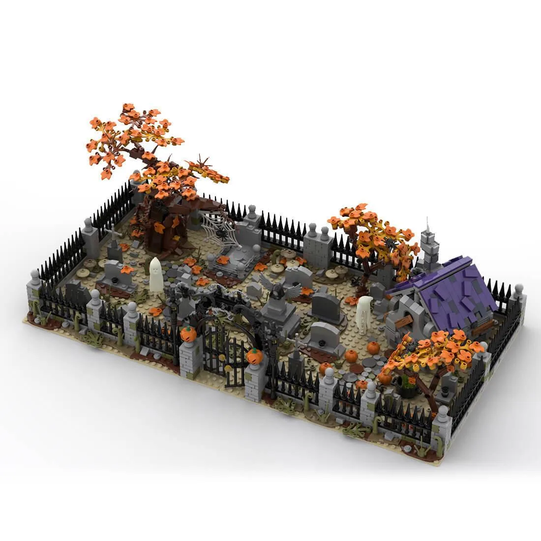 ZITIANYOUBUILD ZITIANYOUBUILD MOC-118821 Halloween Modular Haunted Cemetery Building Blocks 1975PCS — product photo