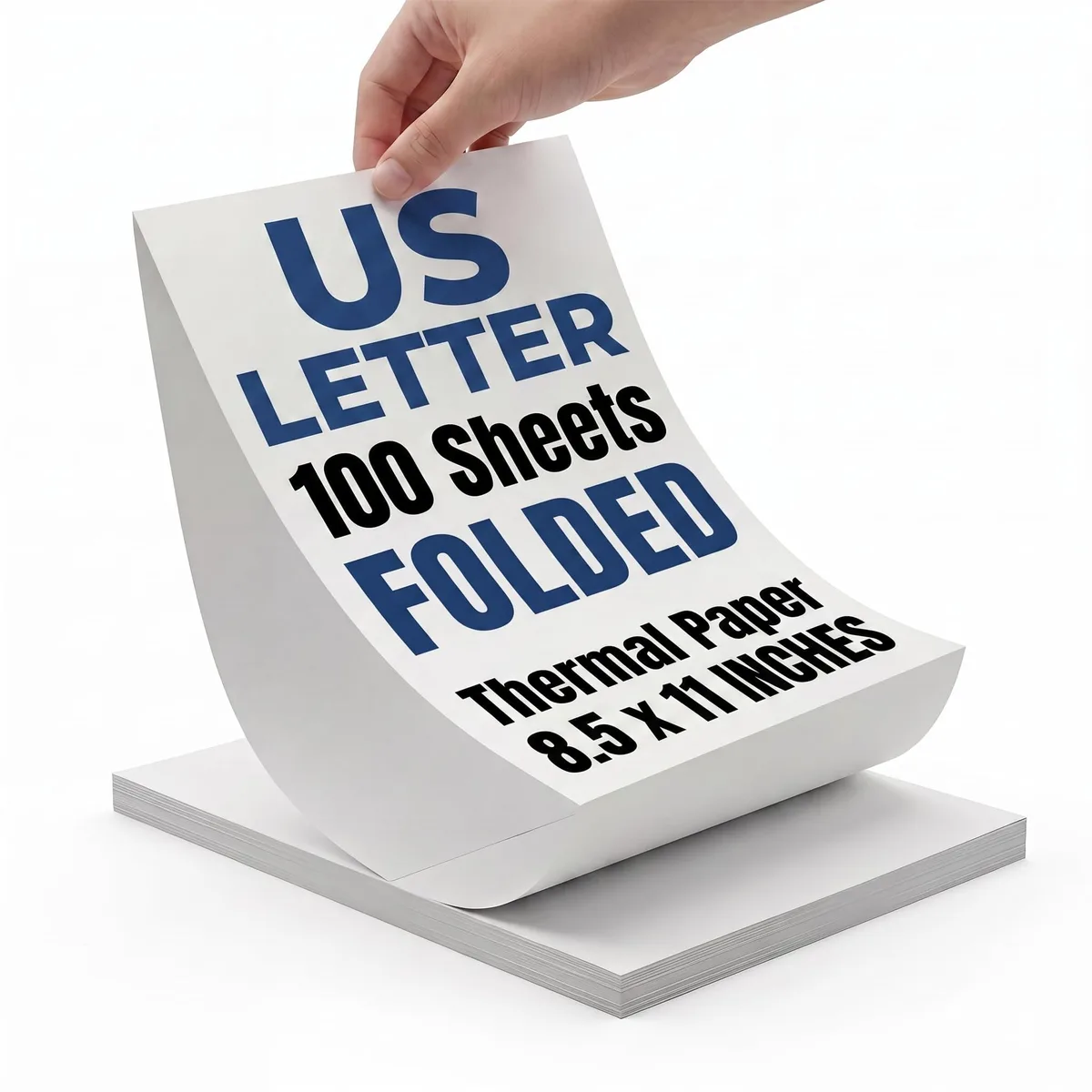A4 thermal paper pack, 100 white coated sheets, fan-folded