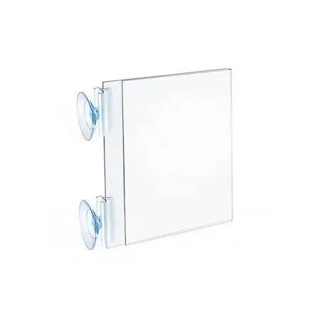 Azar Displays Azar Displays 106681 Two-Sided Acrylic Sign Holder with Suction Cups 5"W — product photo