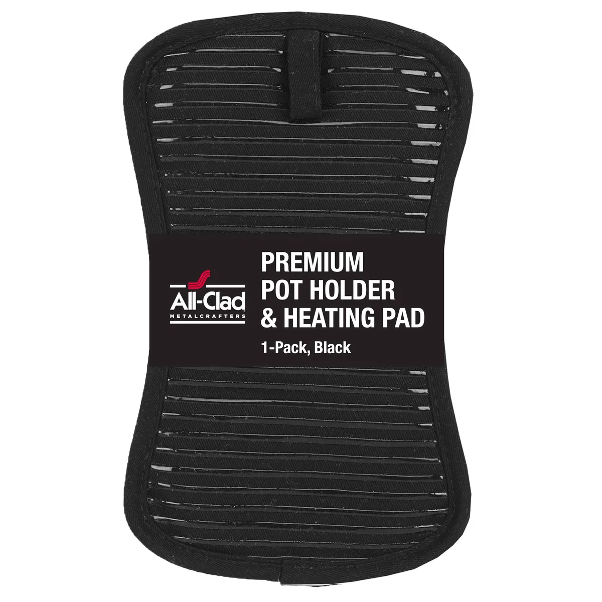  All-Clad Silicone Pot Holder 100% Cotton 500°F Black 6.5x14in — product photo