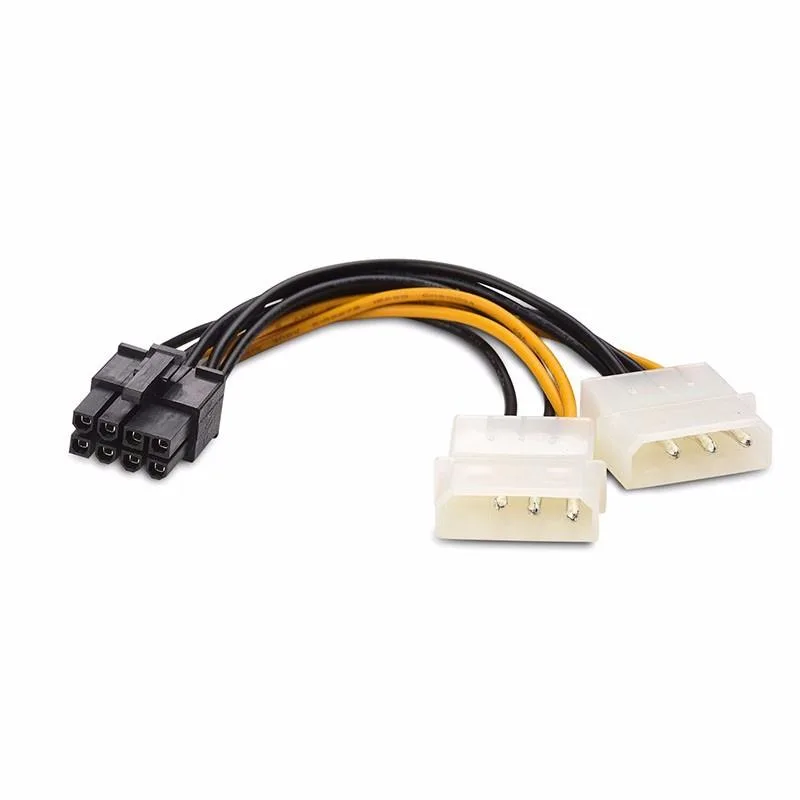 EN-Labs EN-Labs 2IDE2CPIE86 internal power cable, dual Molex 4-pin to PCIe 8(6+2)-pin, 6 inch, 18AWG — product photo