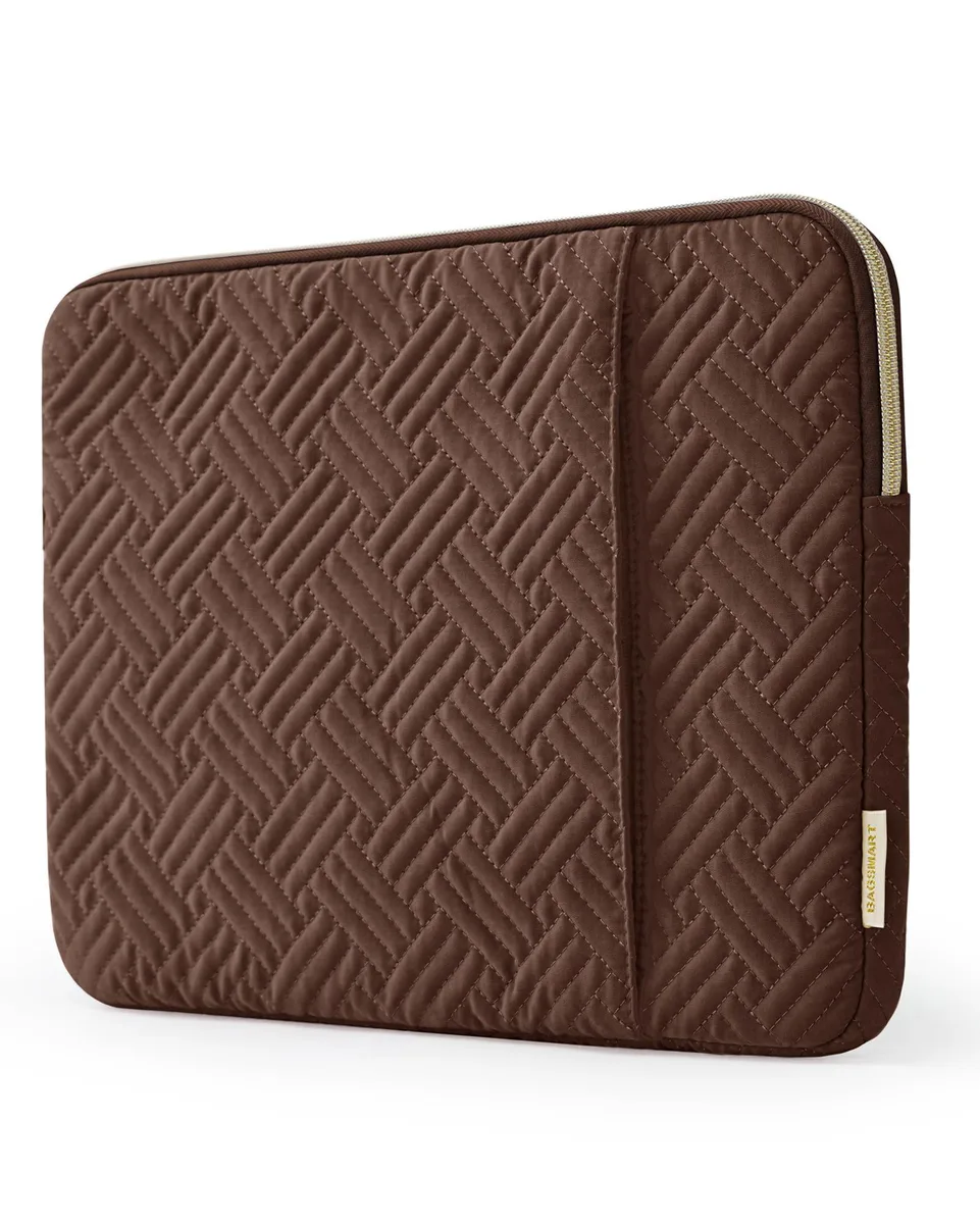 BAGSMART Coffee Brown Laptop Sleeve 13-13.3 inch with Pocket — product photo